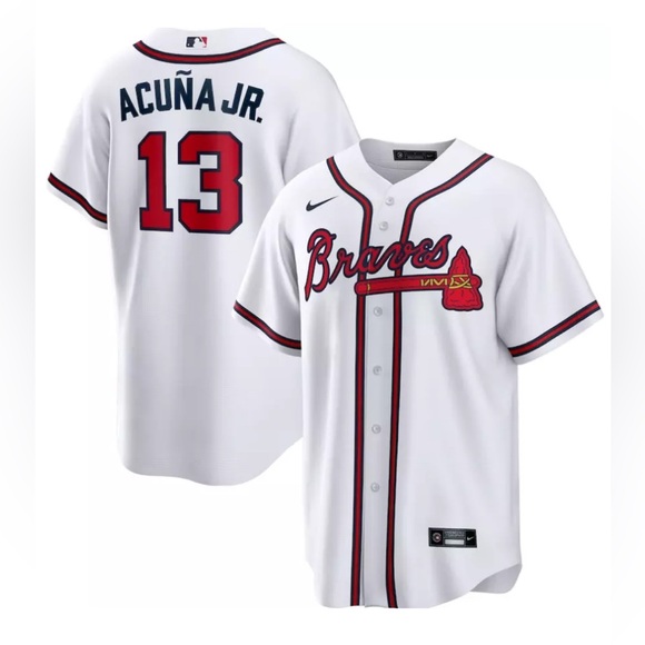 Nike Atlanta Braves Ronald Acuna Jr White Jersey MLB Baseball Men’s Sz XL - Picture 3 of 7